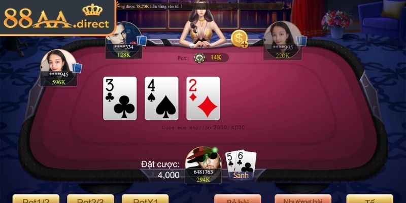 Các dòng bài tố được yêu thích tại sân chơi